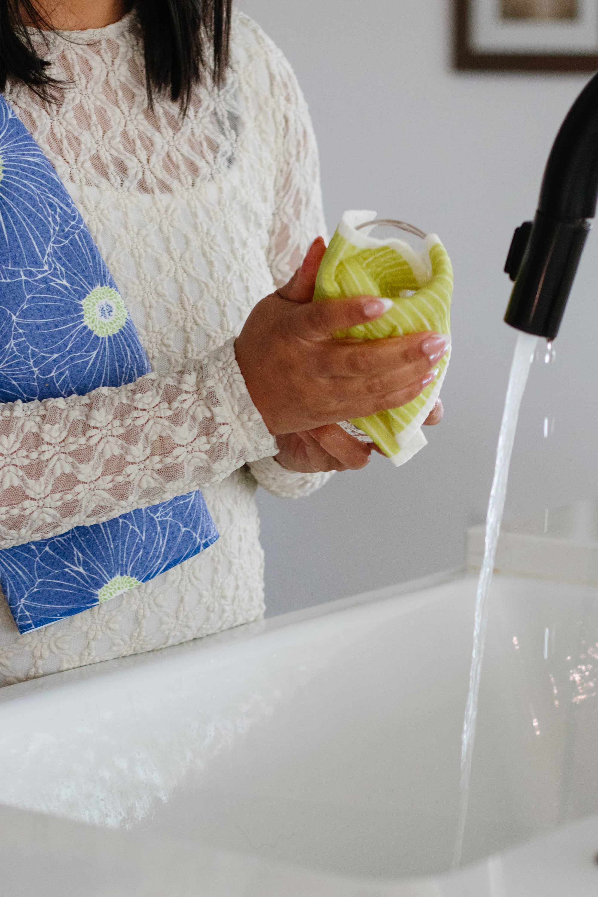 Anemone Garden Swedish Dishcloth Set | Reusable Kitchen Cleaning Cloths (Set of 3)