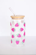 Sweet Strawberries Can Glass