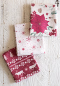The Cozy Christmas Collection Kitchen Towels - Set of 3 | Waffle-Weave Tea Towels