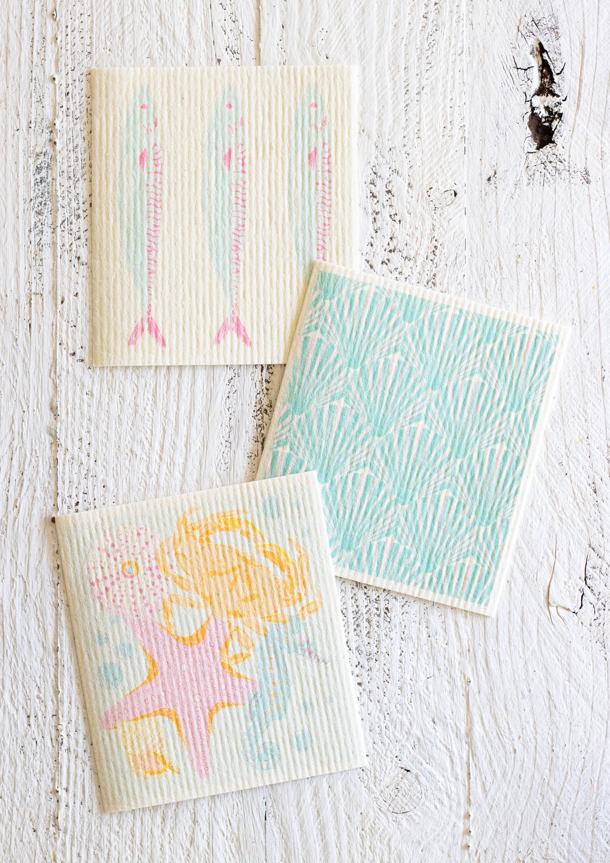 Under the Sea Swedish Dishcloth Set (Set of 3)