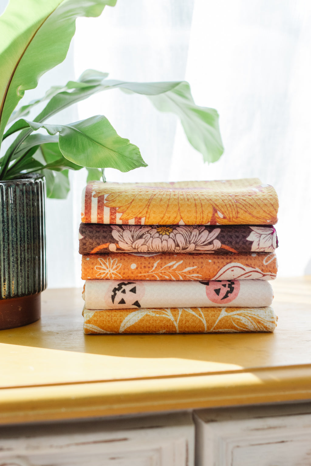The Autumn Edit Kitchen Towels - Set of 5 | Waffle-Weave Tea Towels