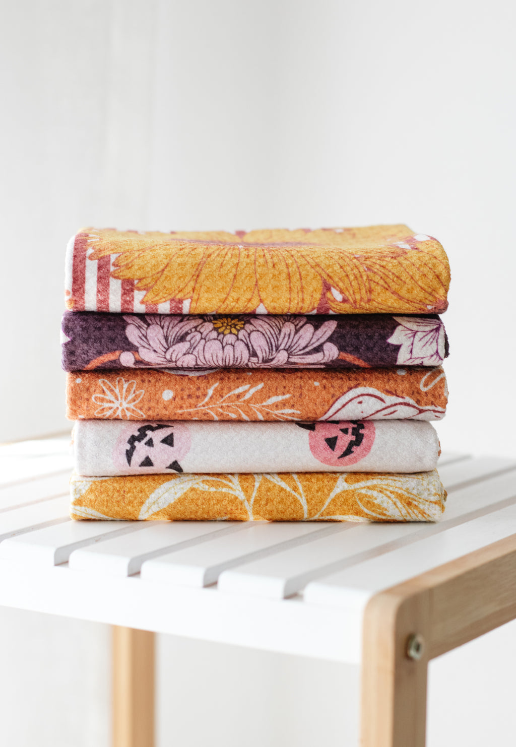The Autumn Edit Kitchen Towels - Set of 5 | Waffle-Weave Tea Towels