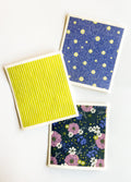 Anemone Garden Swedish Dishcloth Set | Reusable Kitchen Cleaning Cloths (Set of 3)