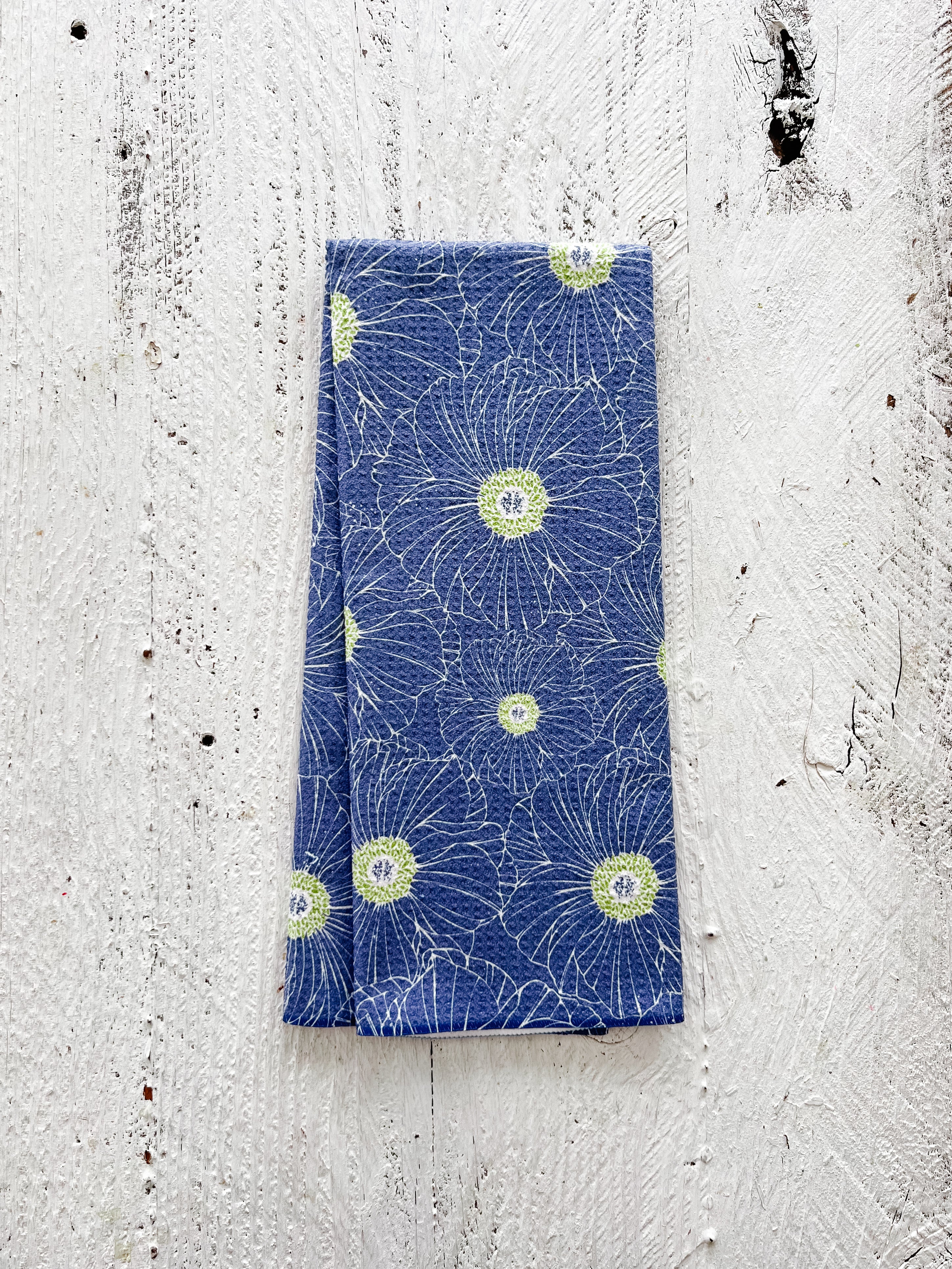 In The Anemones Kitchen Towel | Floral Waffle-Weave Kitchen Tea Towel