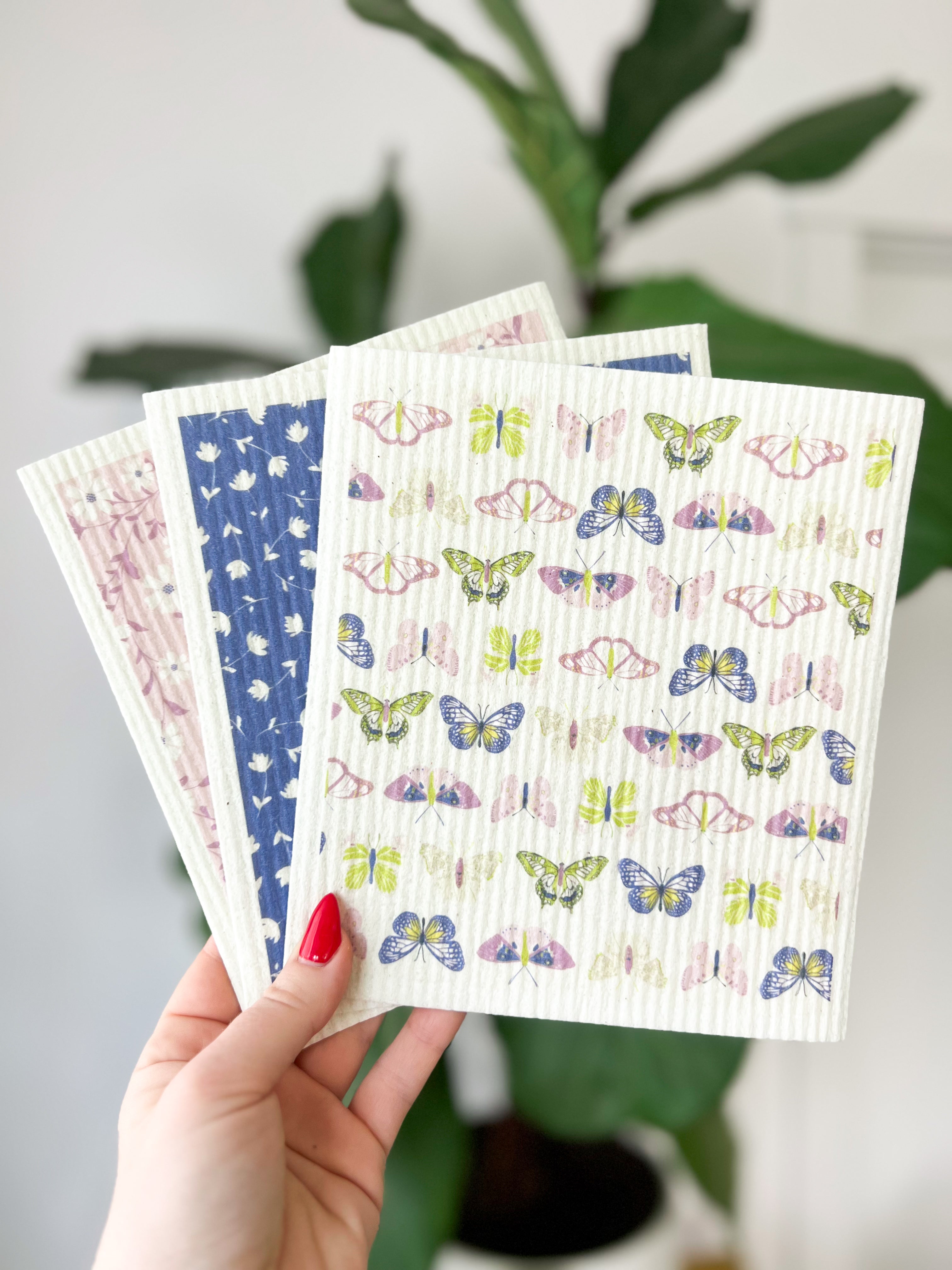Winged Swedish Dishcloth Set | Reusable Kitchen Cleaning Cloths (Set of 3)